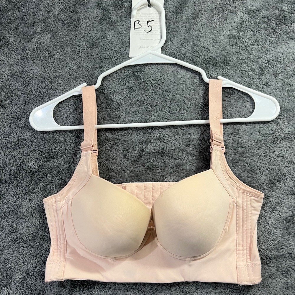 Full Coverage Padded Underwire Bra Blush Pink Wide Back Wing Size 34/75